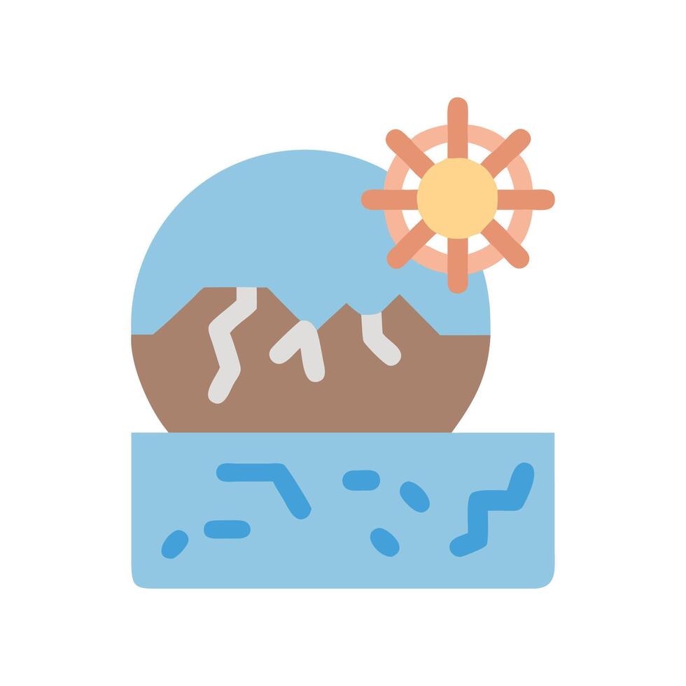 Flat design world global warming with heat sun vector
