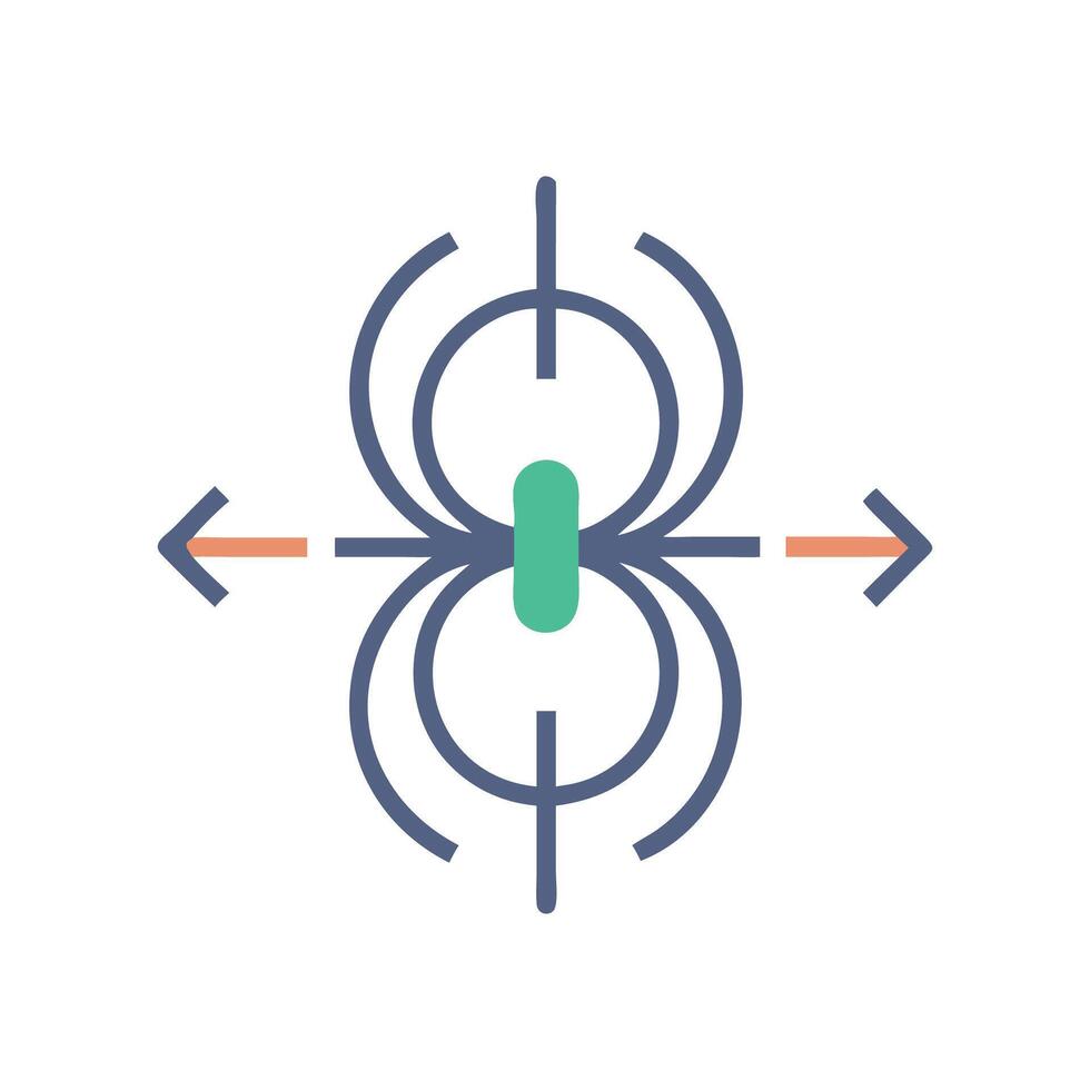 Abstract spider icon with arrows pointing to the sides vector