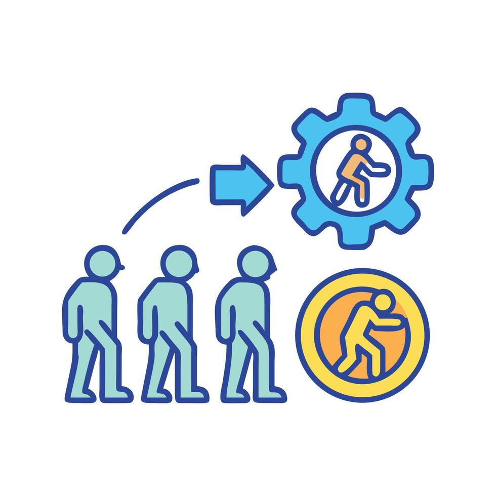 Process improvement icon showing workflow and efficiency gains vector