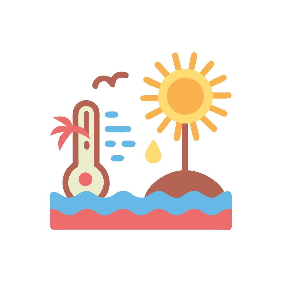 Climate Change Illustration Rising Temperatures and Environmental Concerns vector