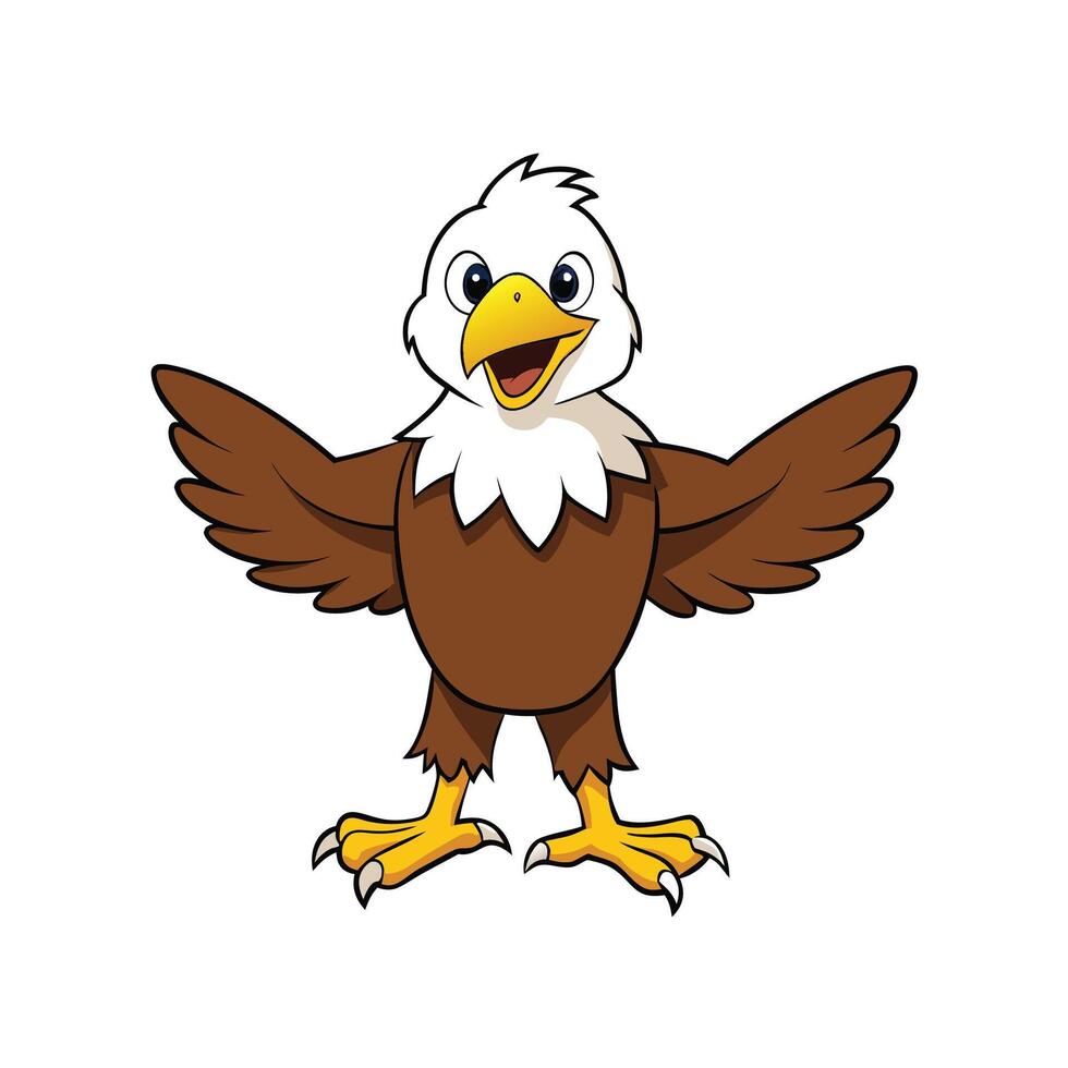 Cartoon Eagle Illustration Cheerful and Friendly vector