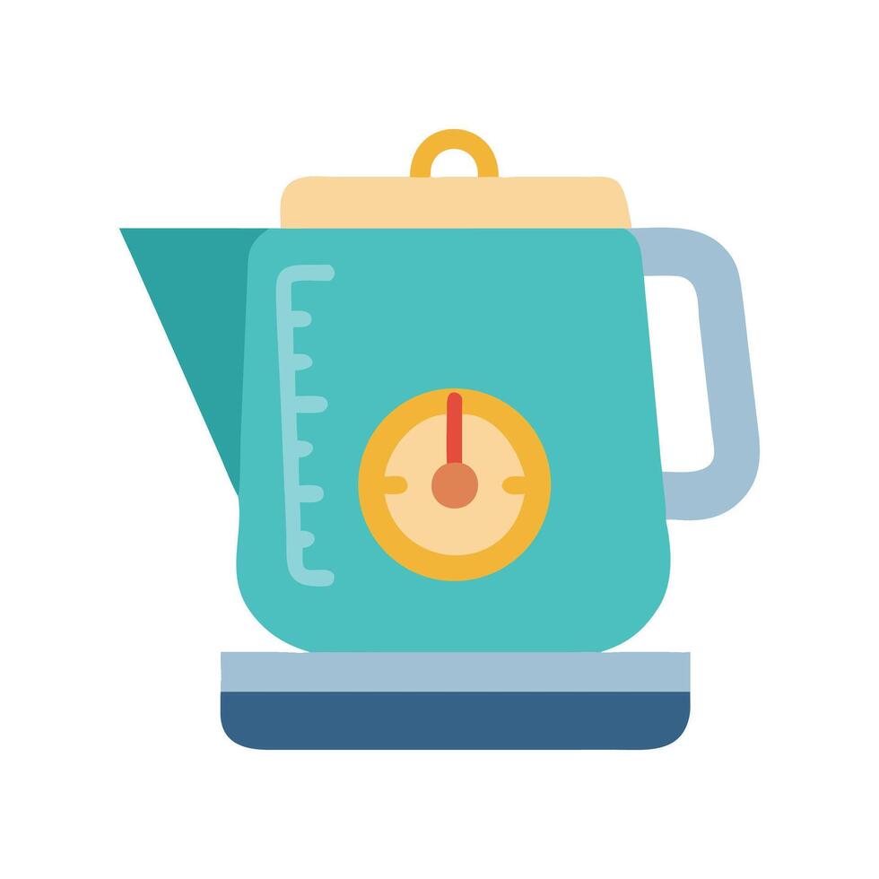 Modern Turquoise Electric Kettle with Temperature Gauge Illustration vector