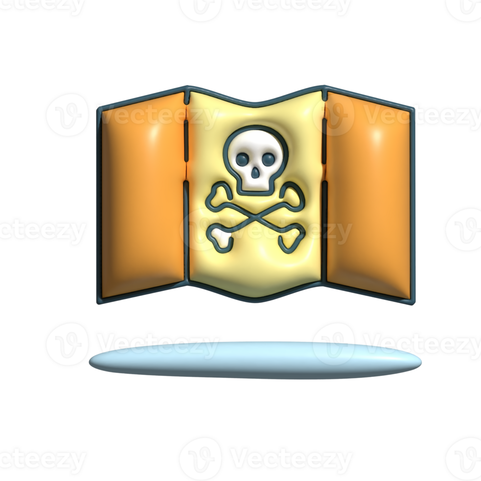 A skull and crossbones on an orange flag png