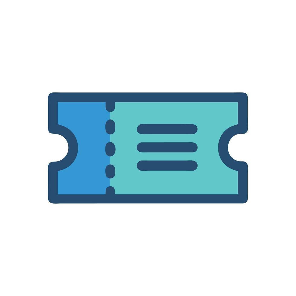 Simple Blue Ticket Icon Illustration on Black Background vector