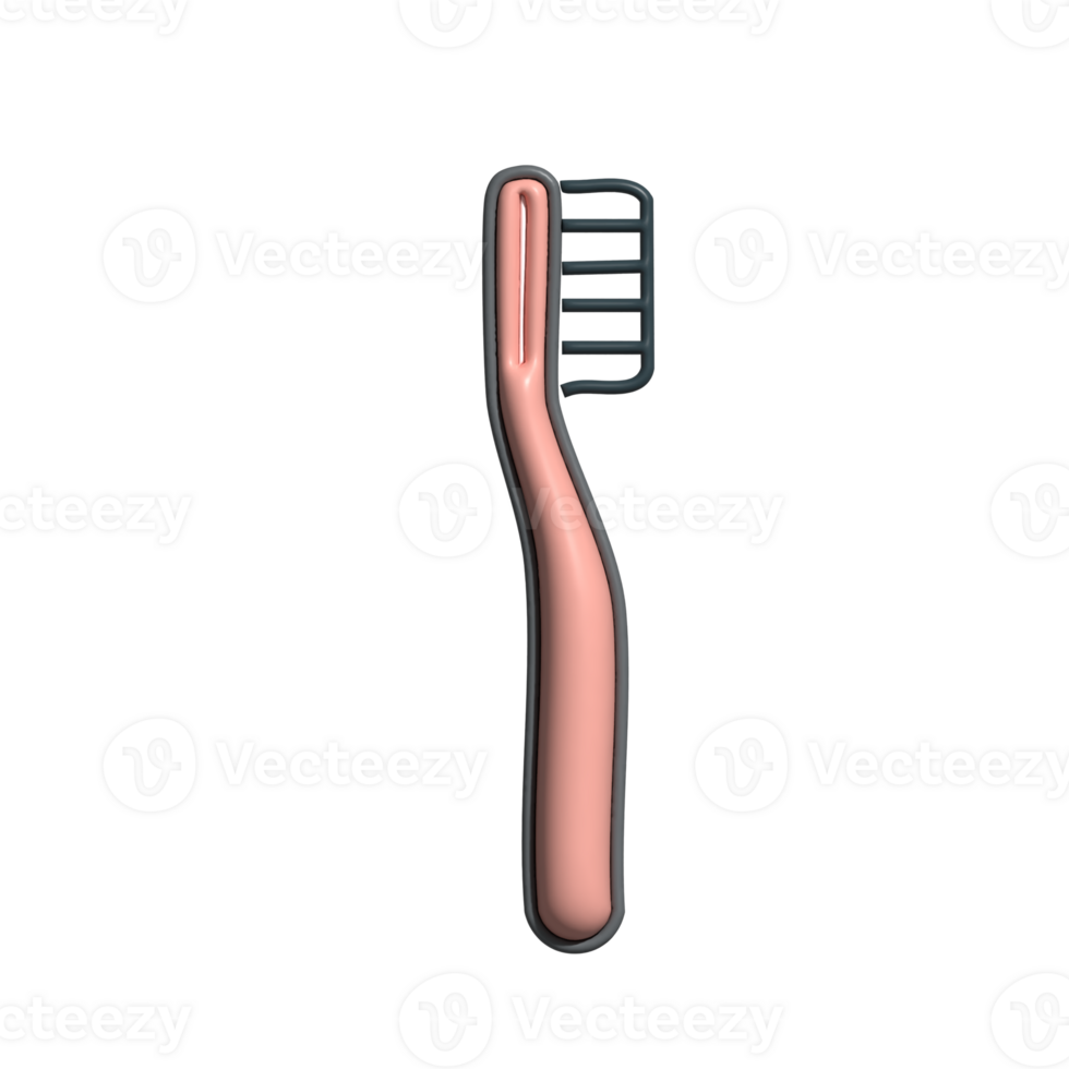 3D Toothbrush Dental Cleaning Tool and Health Concept png
