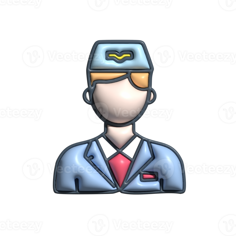 3D Air Hostess Flight Crew, Airline Safety, and Passenger Service Concept png