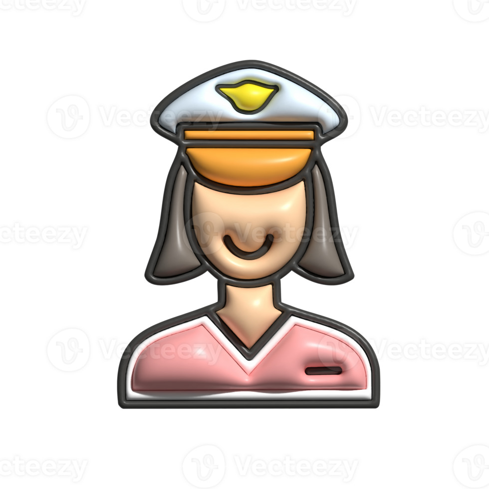3D Render of Pilot Icon Aviation, Air Travel, and Flight Symbol png