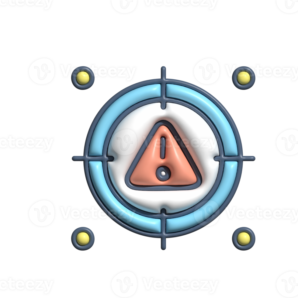 3D Render of Warning Sign Icon Hazard and Caution Symbol png