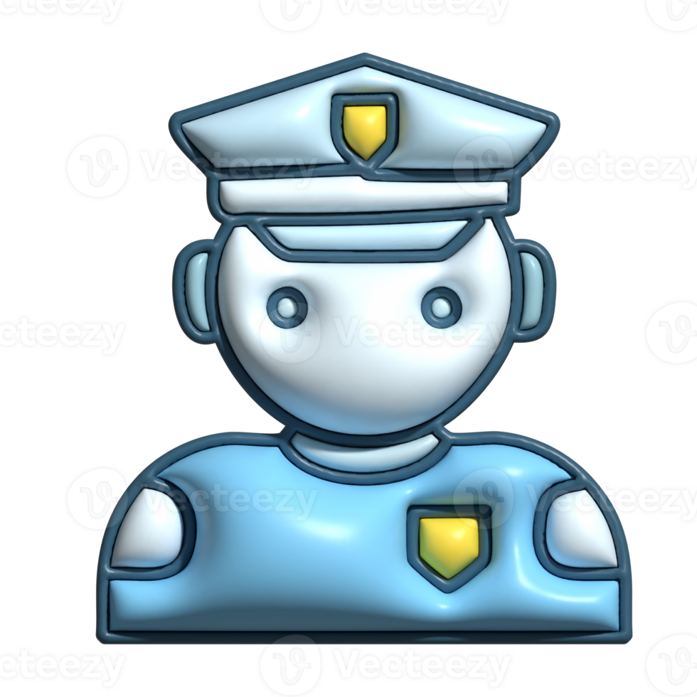 3D Robot Police Sci-Fi Officer, Mechanical Guard, and Robotic Patrol Concept png