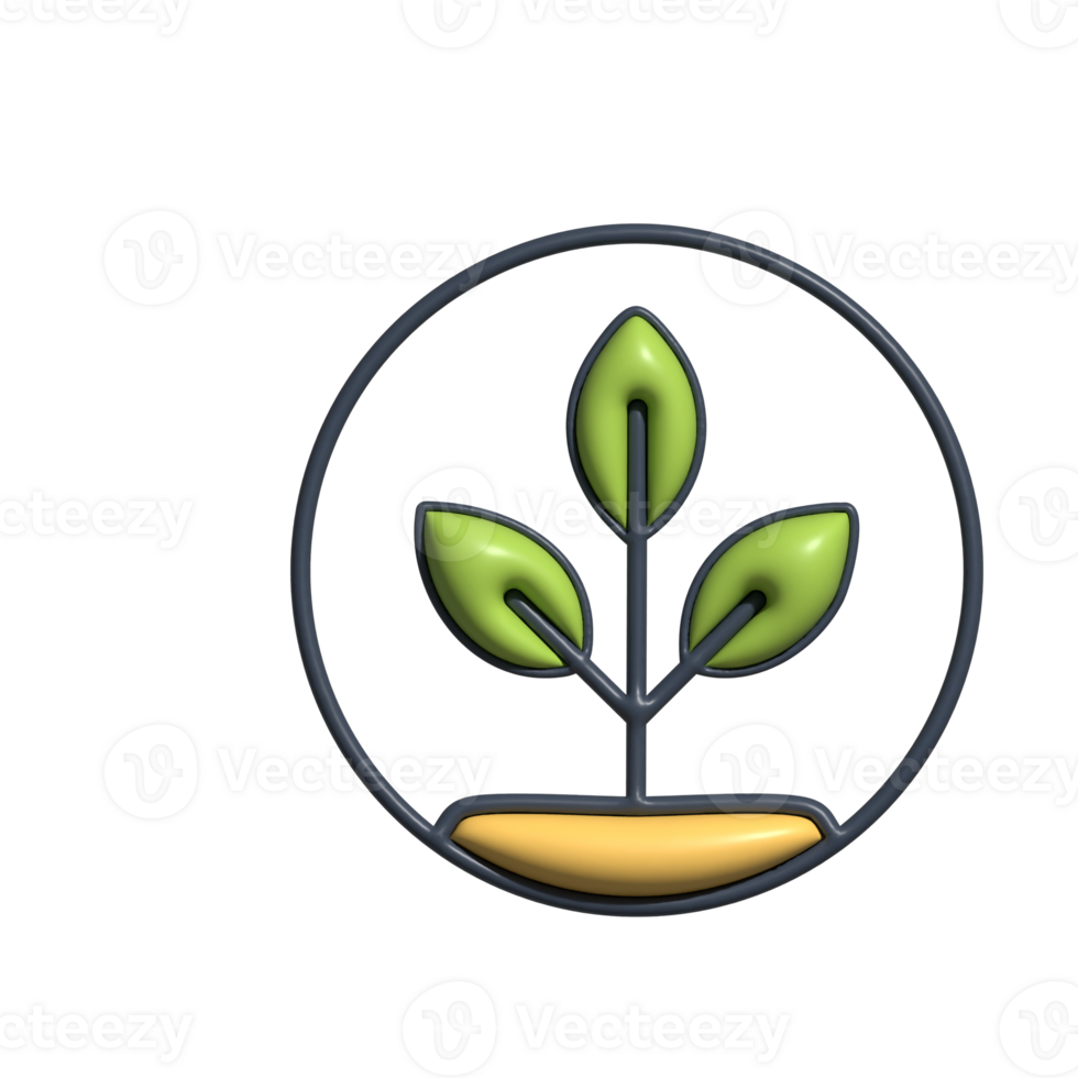 3D Plant Seeds Farming Element, Soil Growth, and Botanical Beginning Design png