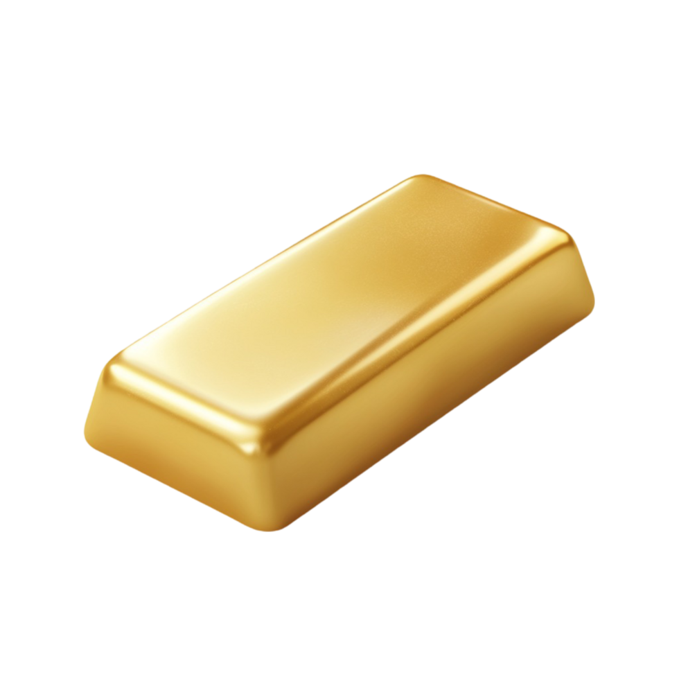 Shiny Gold Ingot on Transparent Background png