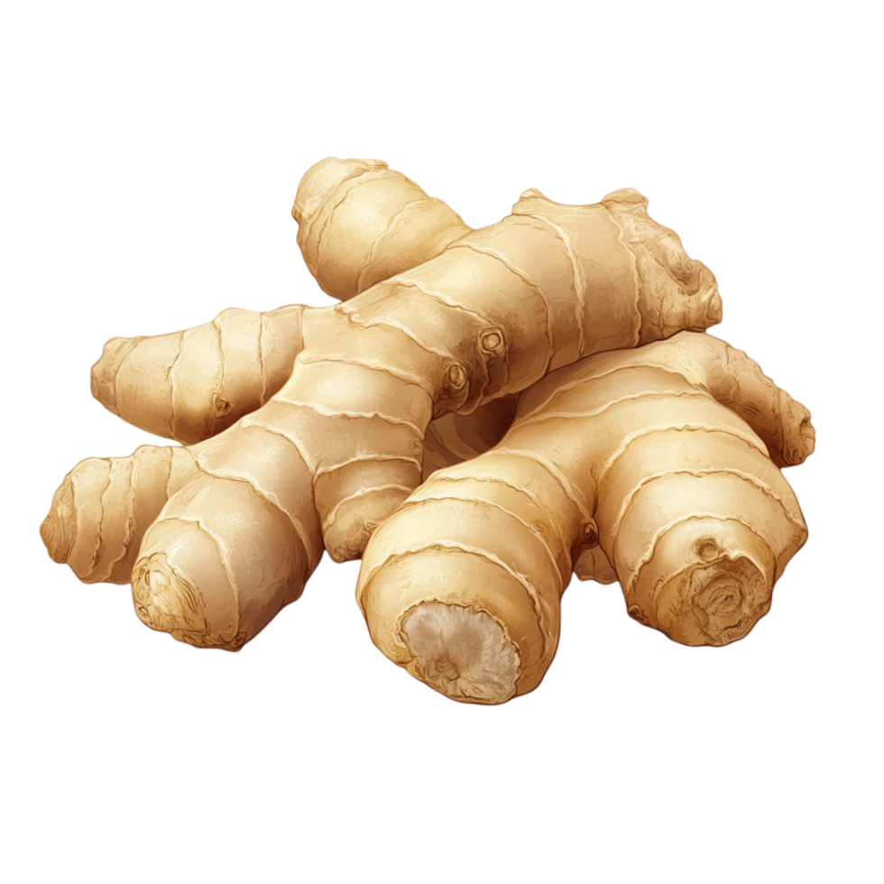 Fresh Ginger Root on Transparent Background png