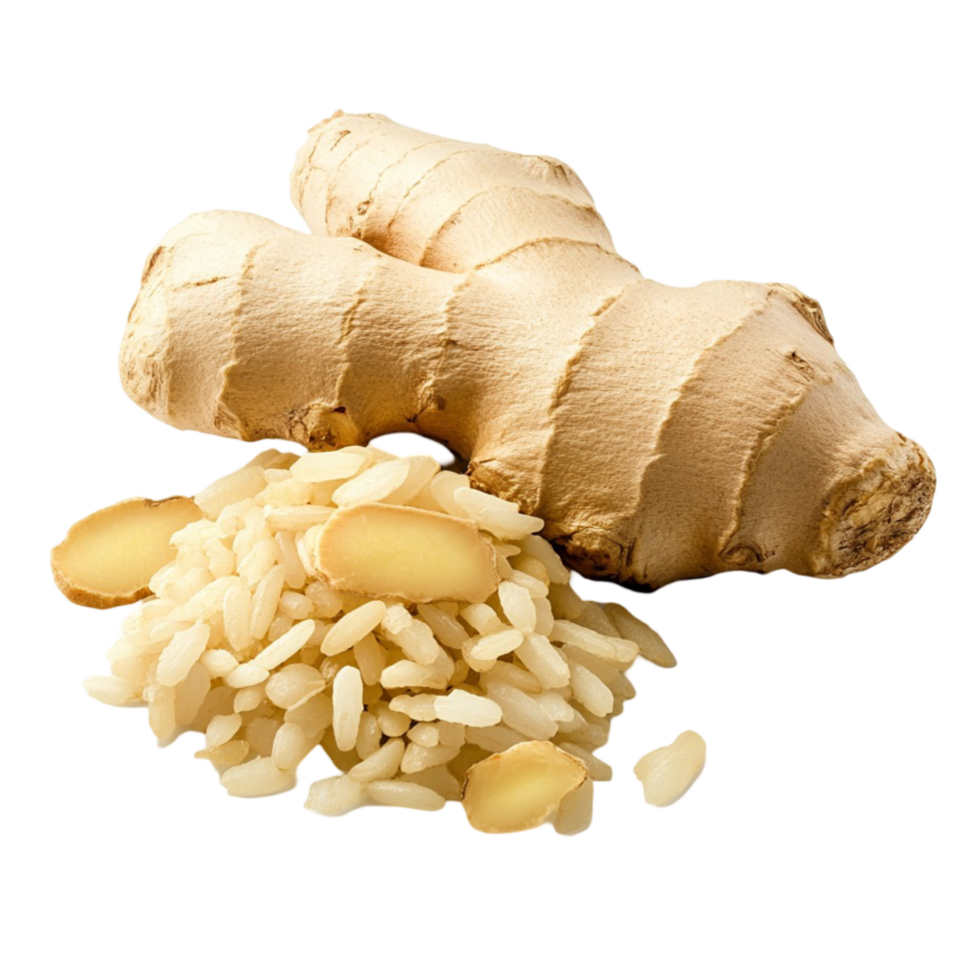 Ginger with Powder on Transparent Background png