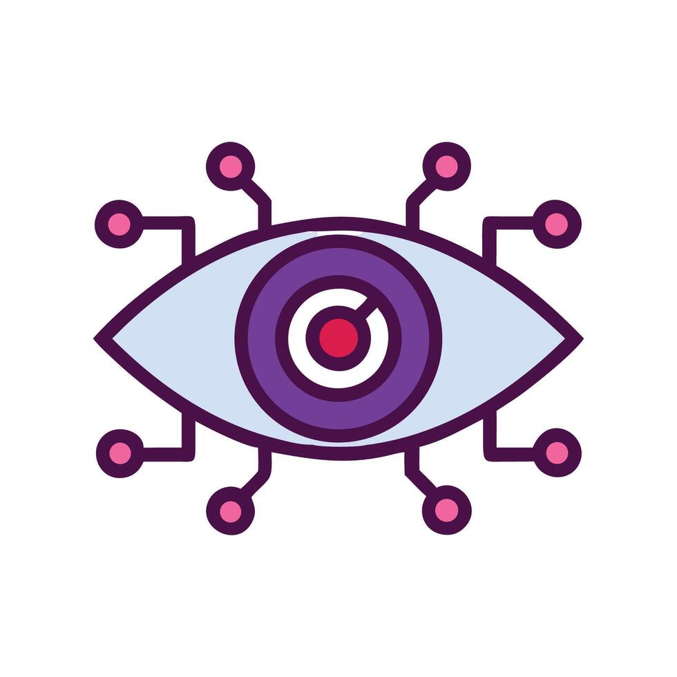 Digital Eye Icon Futuristic Vision and Technology Concept vector