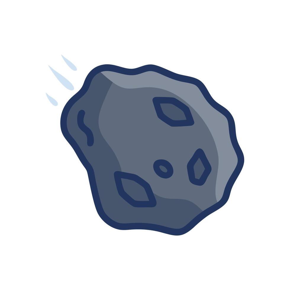 Cartoon meteor illustration hurtling through space on black background vector