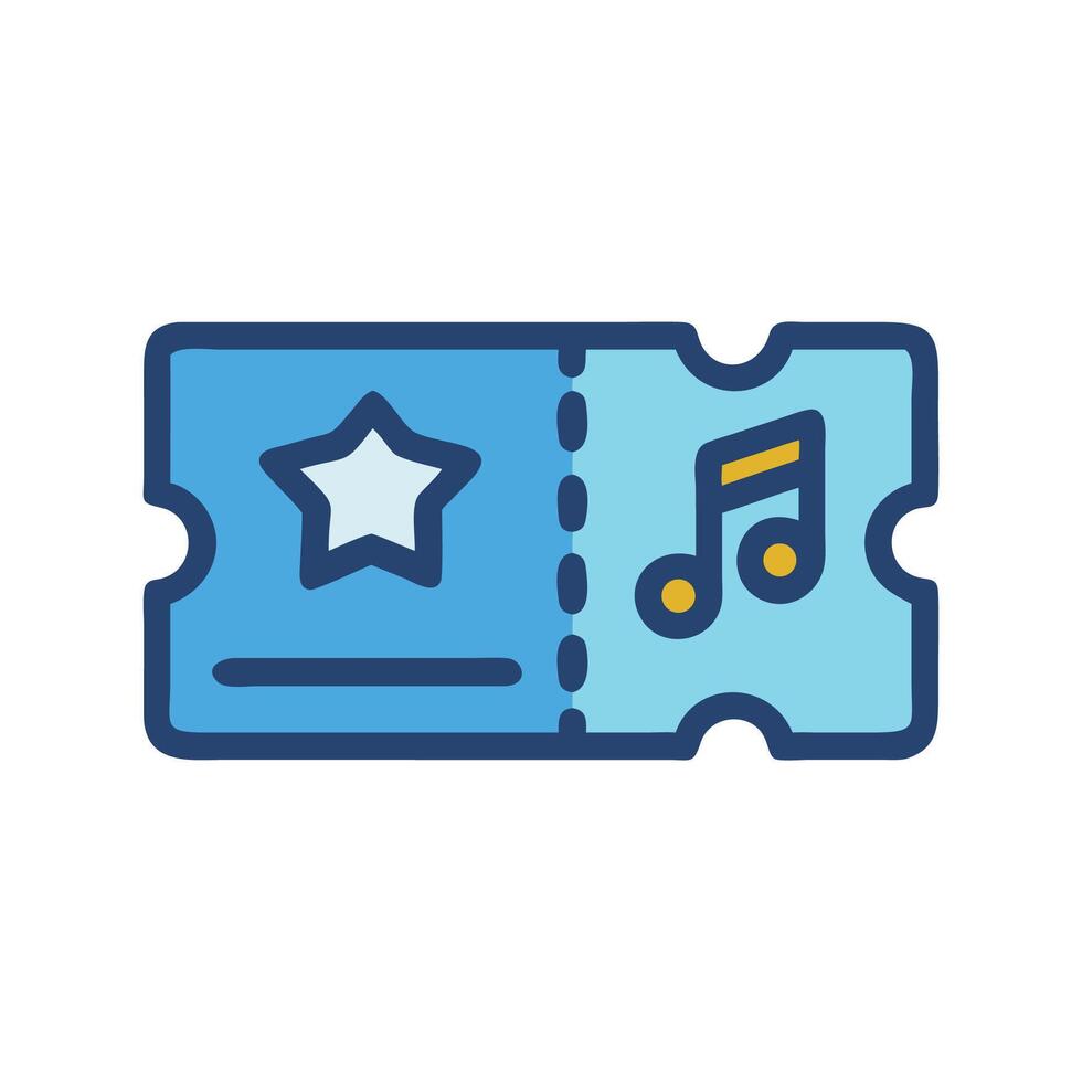 Music event ticket with star and musical notes vector