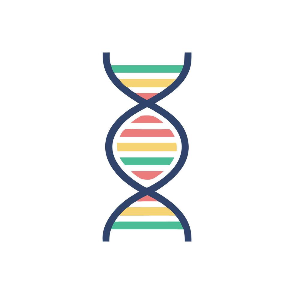 Stylized DNA Molecule on Black Background vector