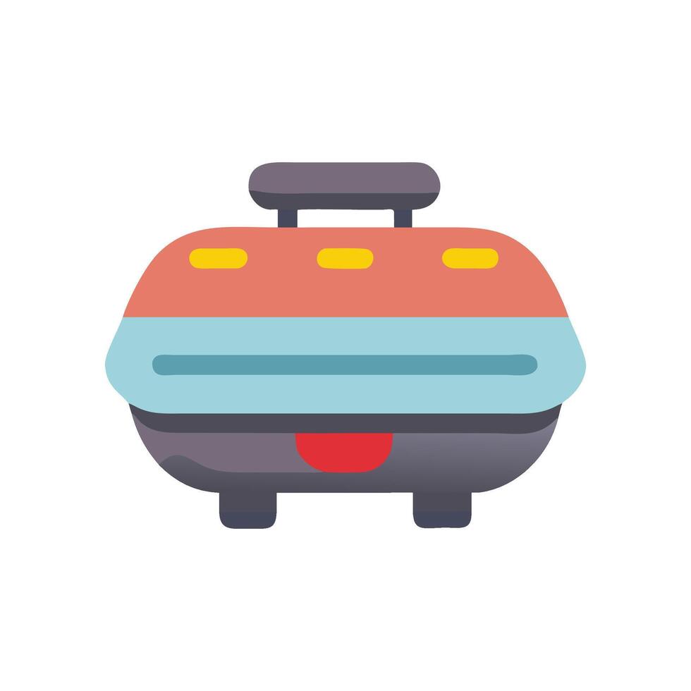 Portable Grill Icon Illustration with Black Background vector