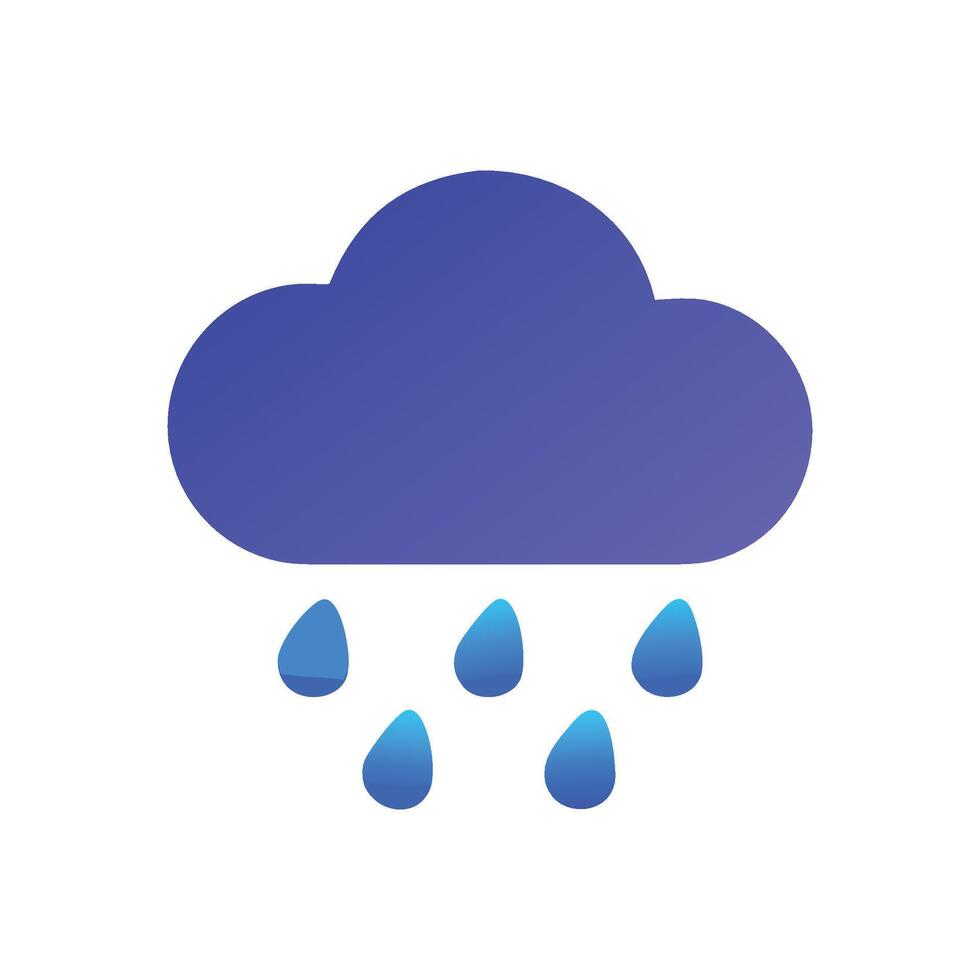 Rain Cloud Illustration with Water Droplets on Black vector