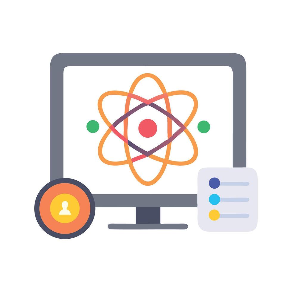 Online Learning Science Monitor Education and Technology Concept vector