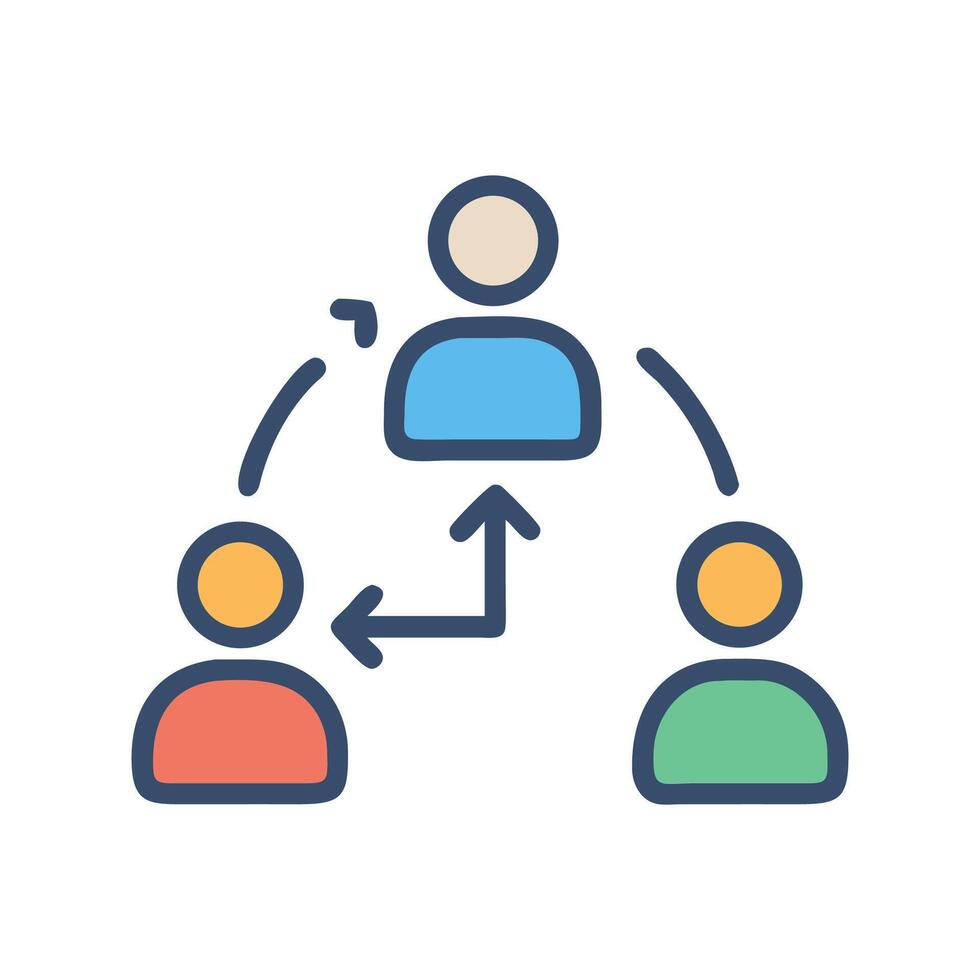 Team Communication Network Teamwork, Collaboration, Connection, Organization, Management vector