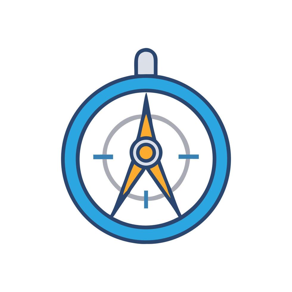 Blue and Orange Compass on a Black Background vector
