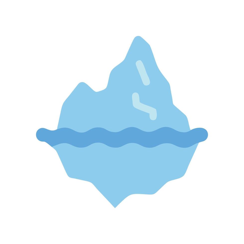 Illustrative Iceberg Icon on Black Background, Global Warming vector