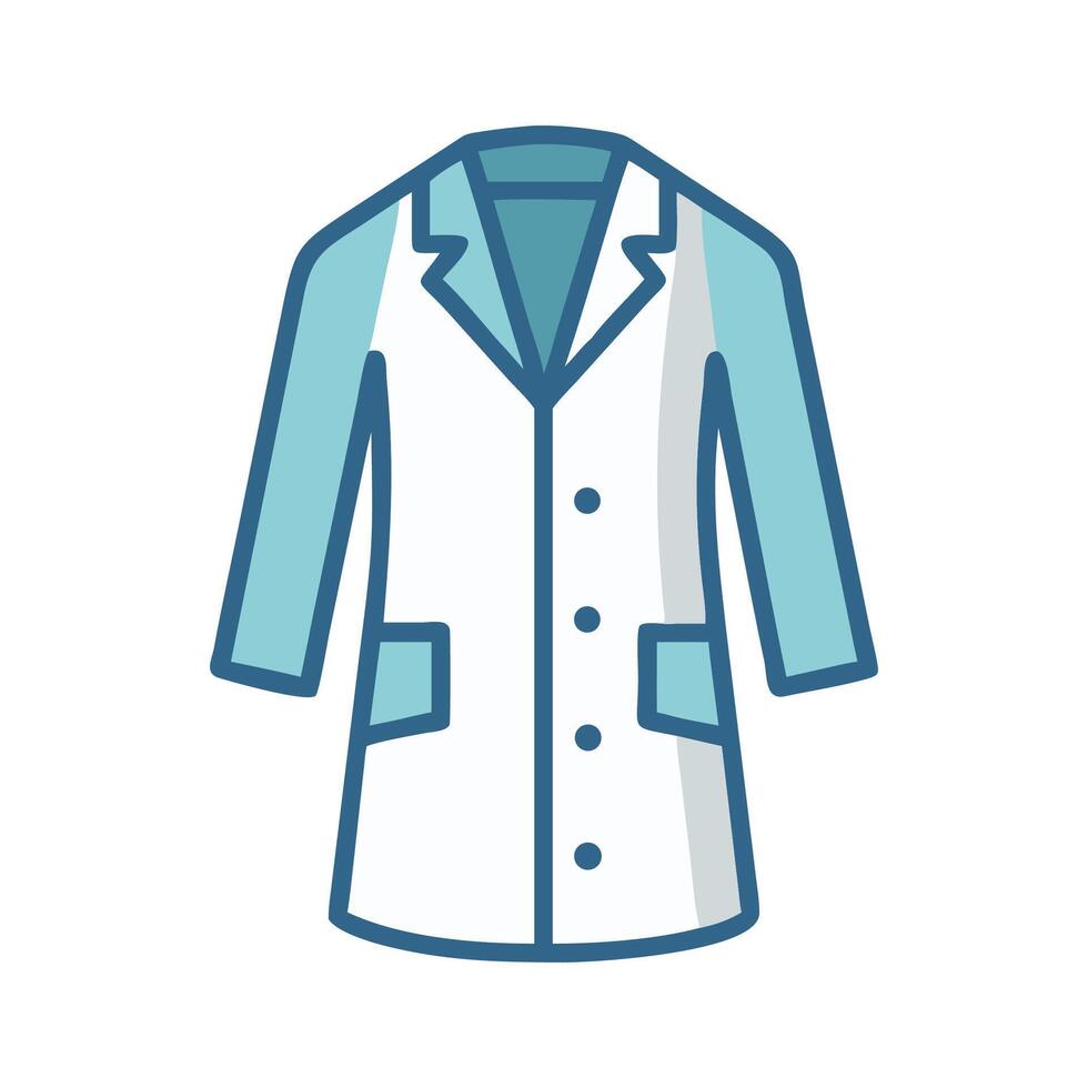 White lab coat illustration for healthcare and research vector