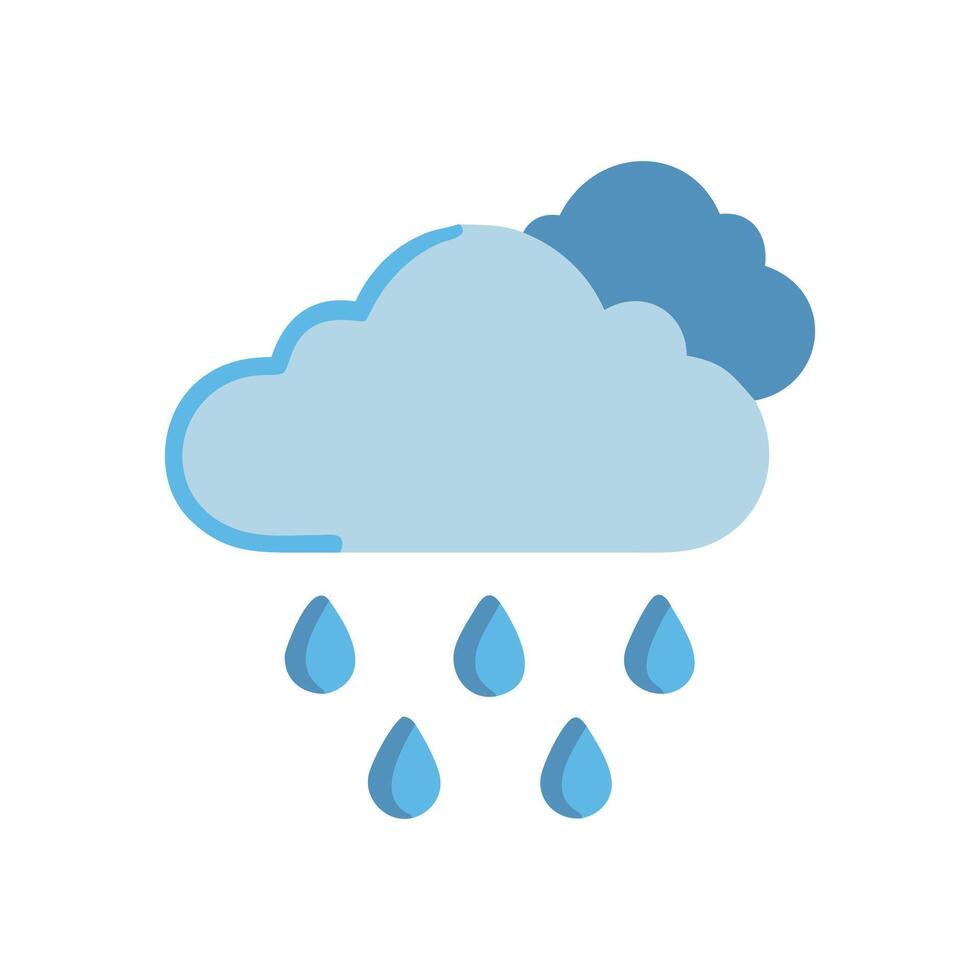 Rainy cloud icon, weather forecast, wet day concept vector