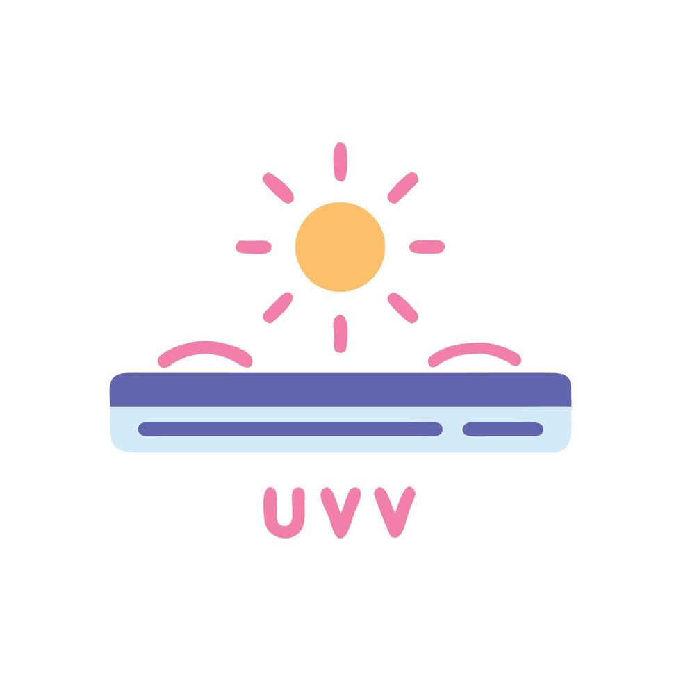 Illustration of UV rays blocked by sunscreen product vector