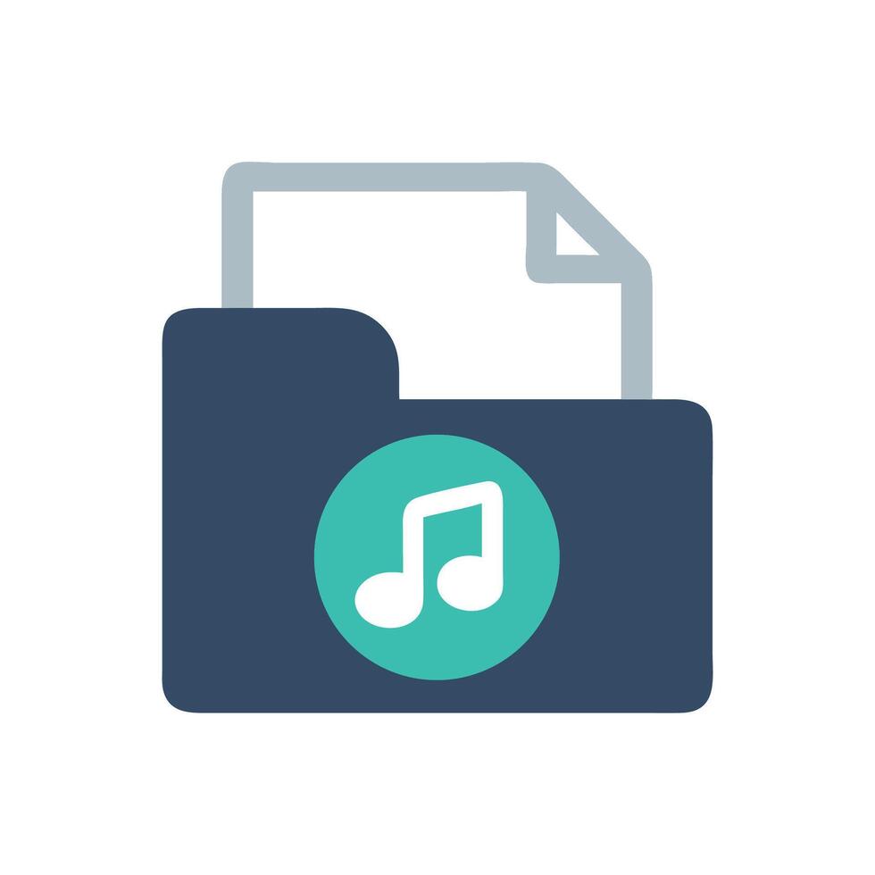 Music file folder icon, audio, song, playlist vector
