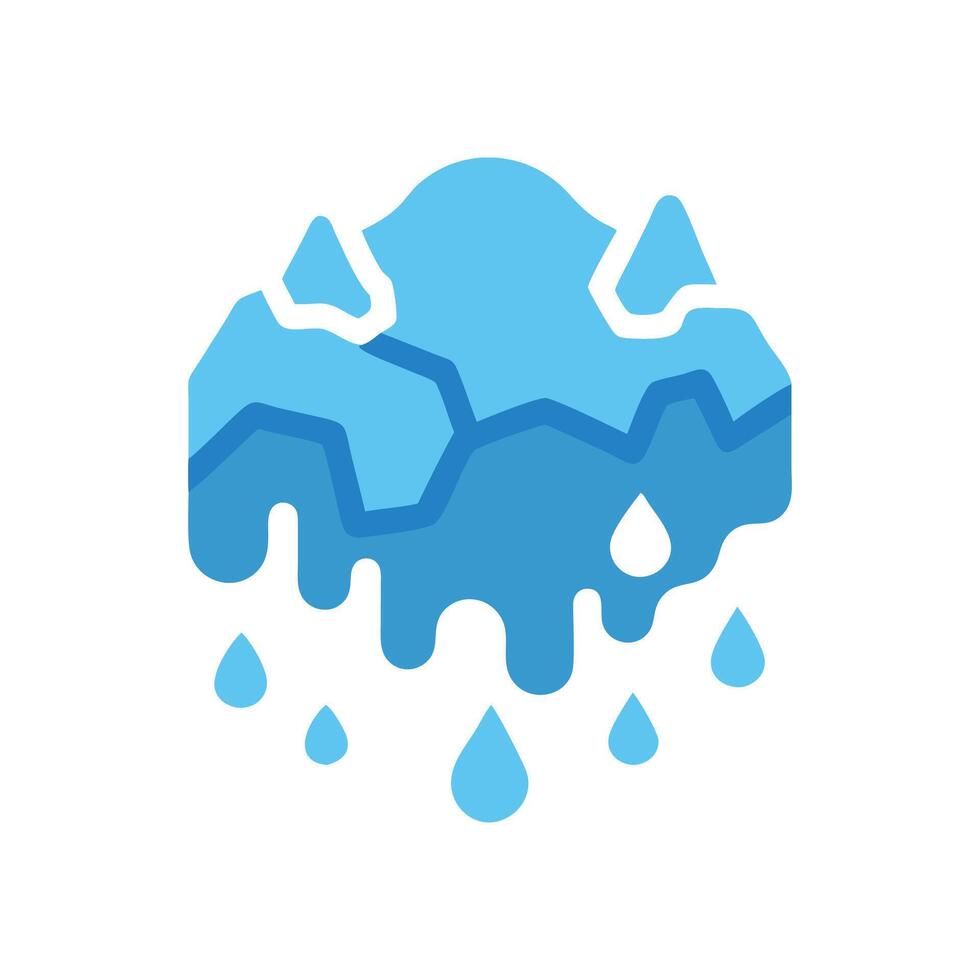 Melting Iceberg with Water Drops on Black Background vector