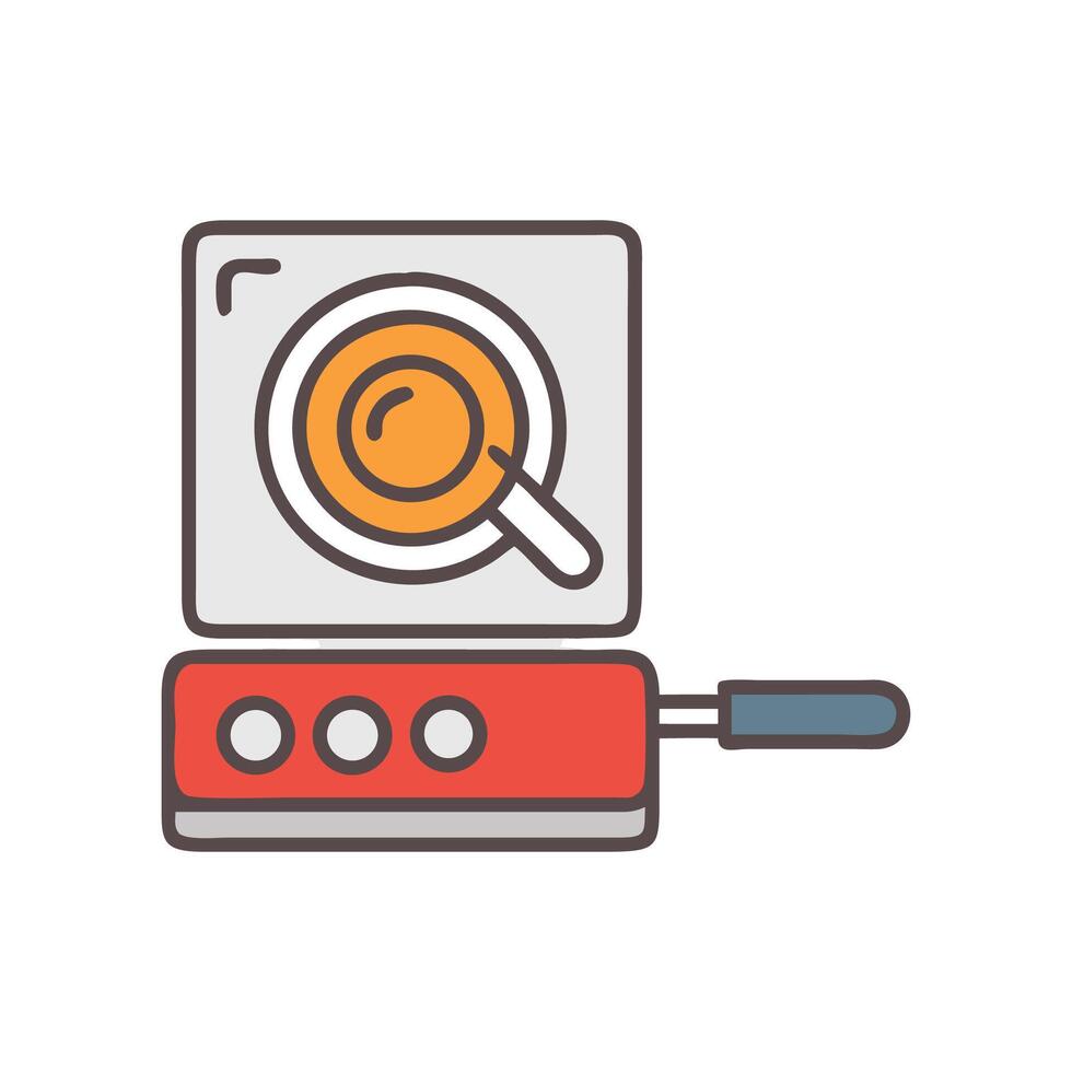 illustration of a single portable burner cooking stove vector