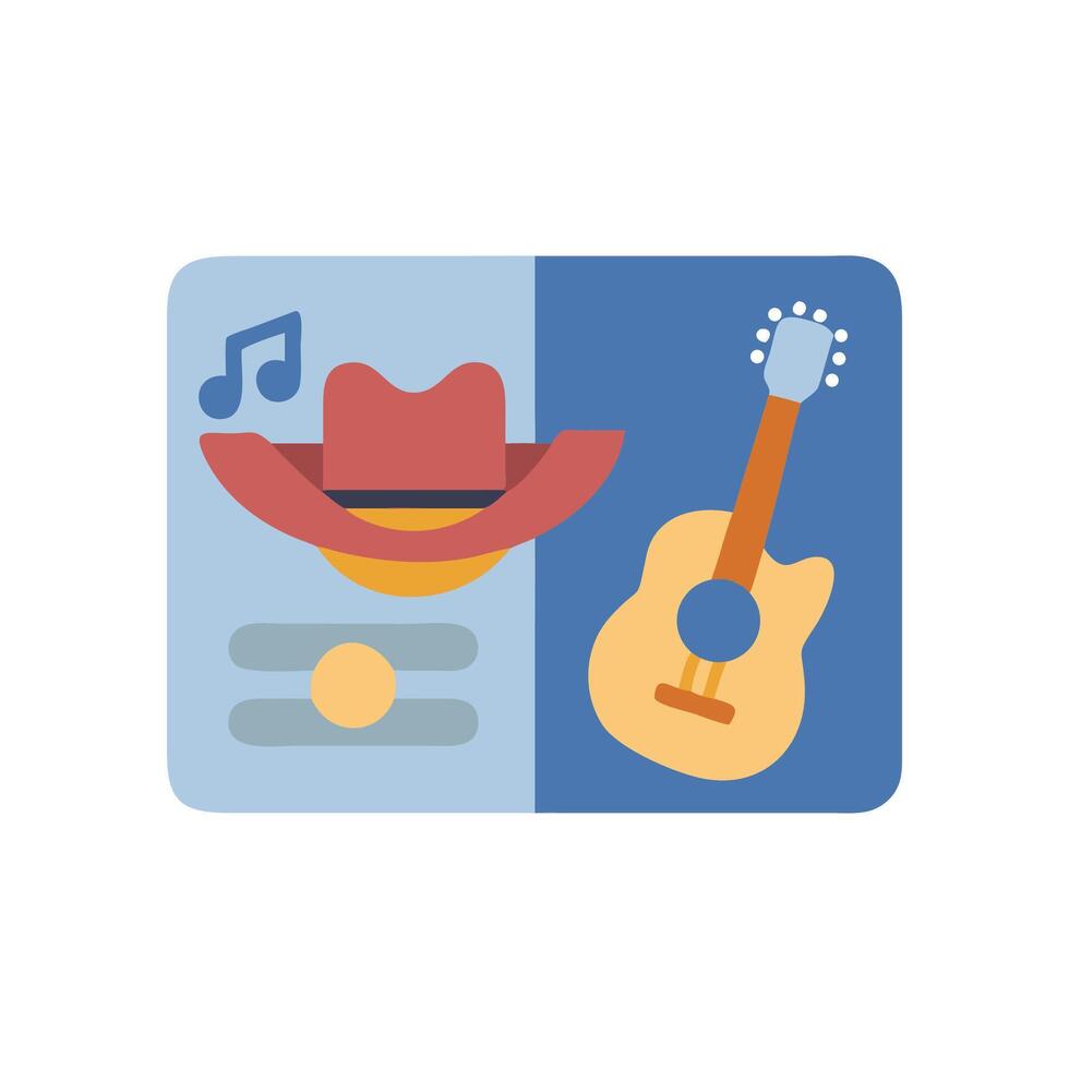 Flat graphic Country music themed graphic design vector