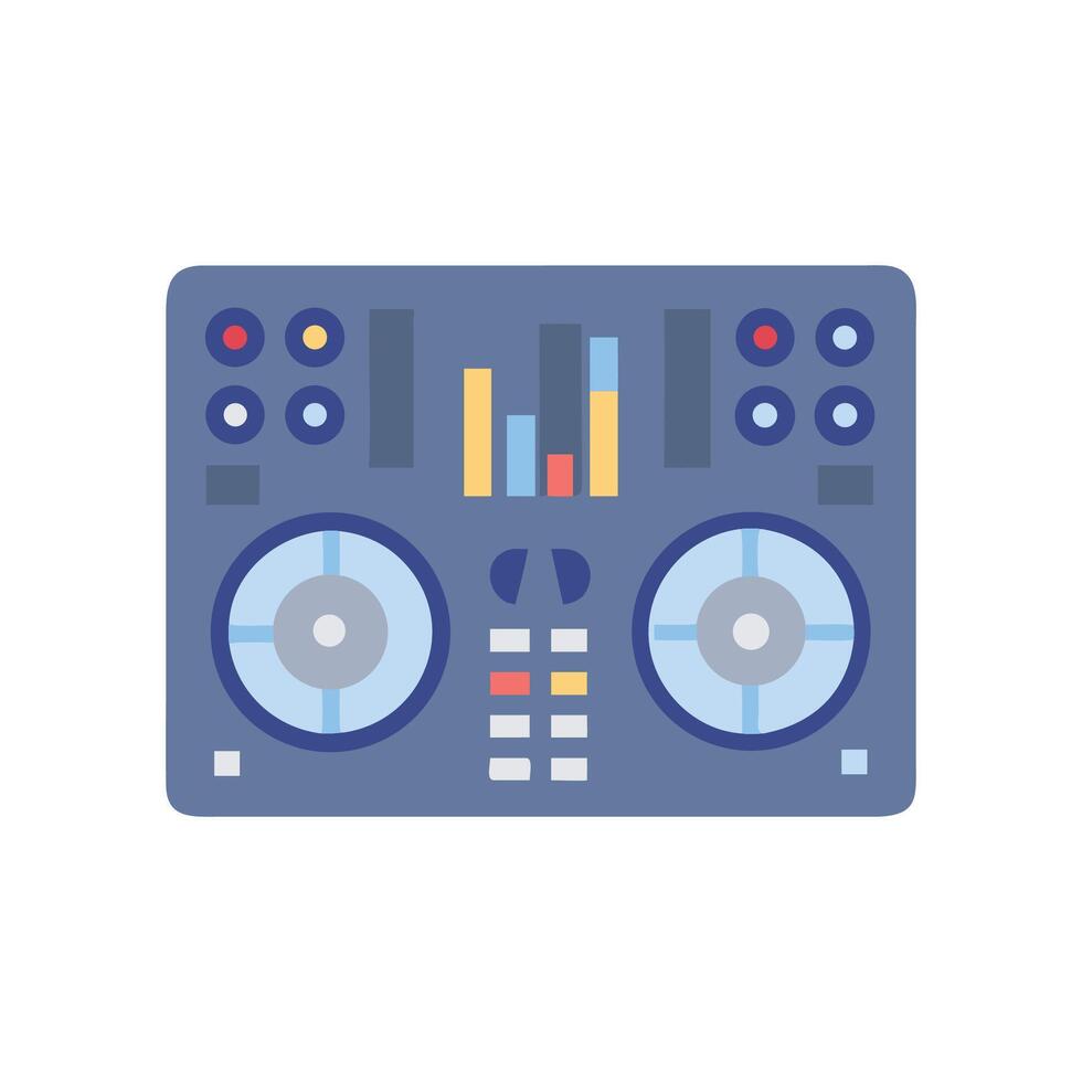 Flat Design DJ Controller Icon for Music Mixing vector