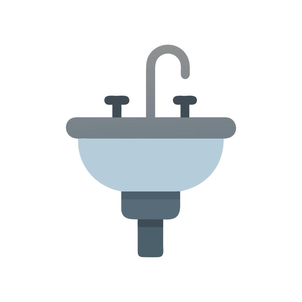 Minimalist Bathroom Sink Icon on Black Background vector