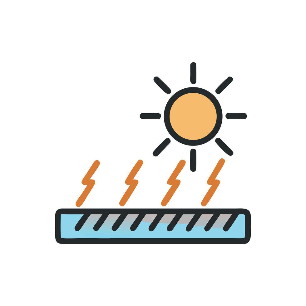 Solar panel energy and lightning icon symbol concept vector