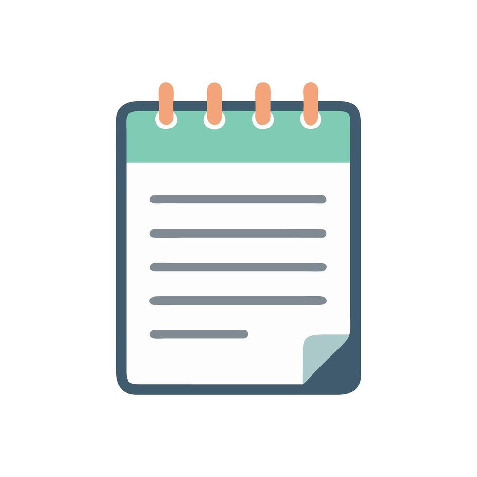 Cute notepad icon with lines for text reminder vector