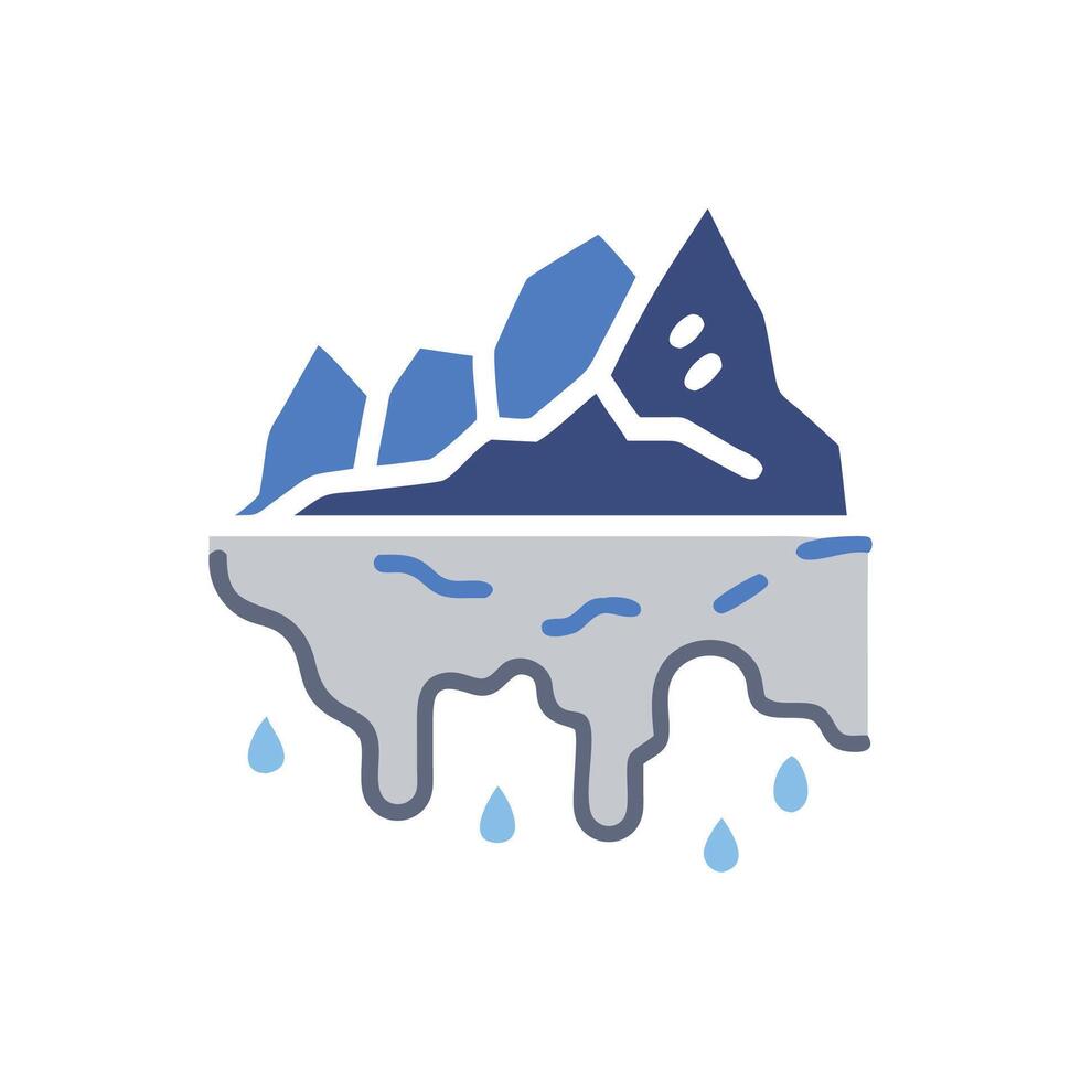 Melting Iceberg Illustration with Dripping Water and Rock Detail vector