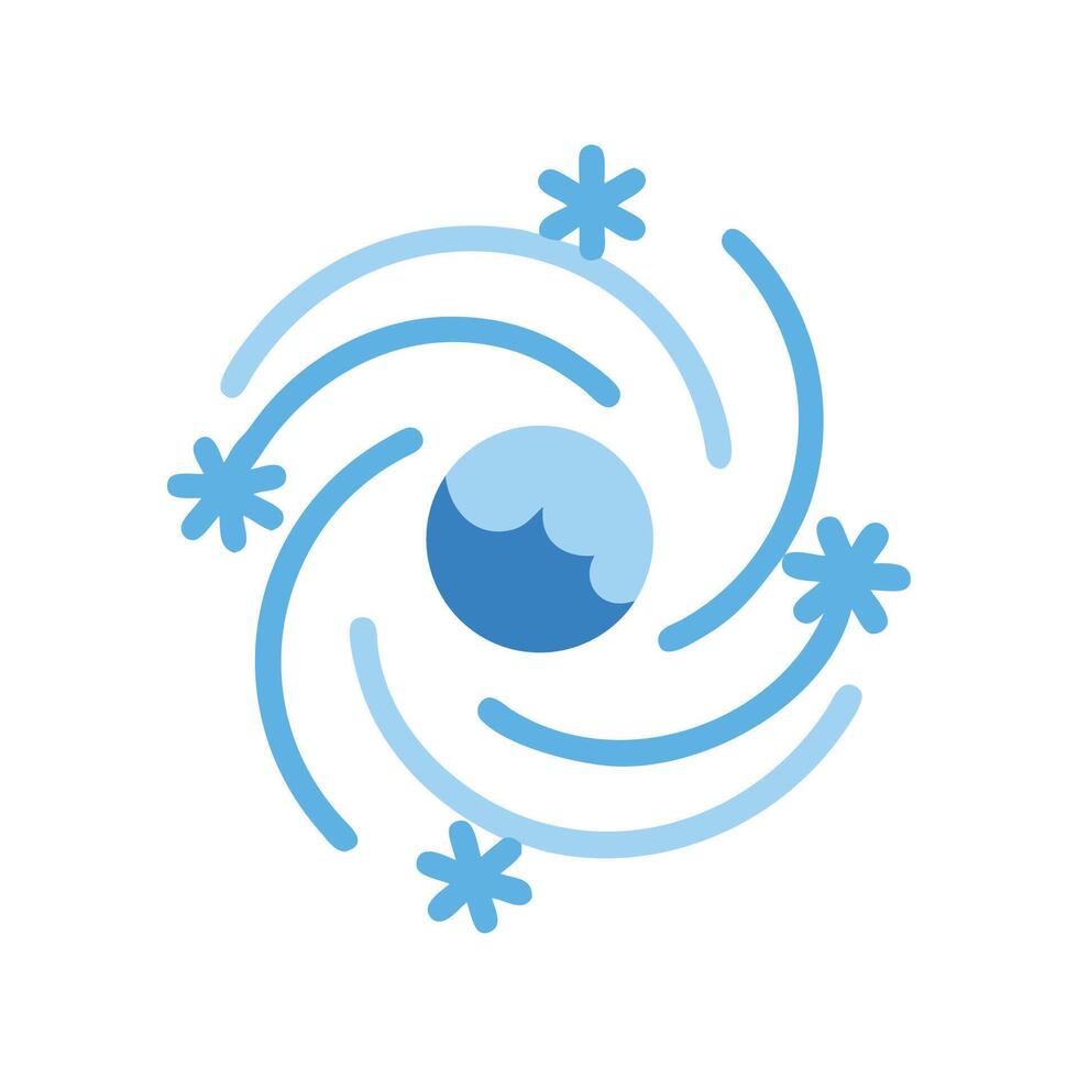 Cartoon Winter Blizzard or Snowstorm Weather Icon Illustration vector