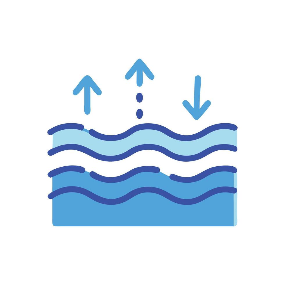 Osmosis diffusion icon. Water movement flow concept vector