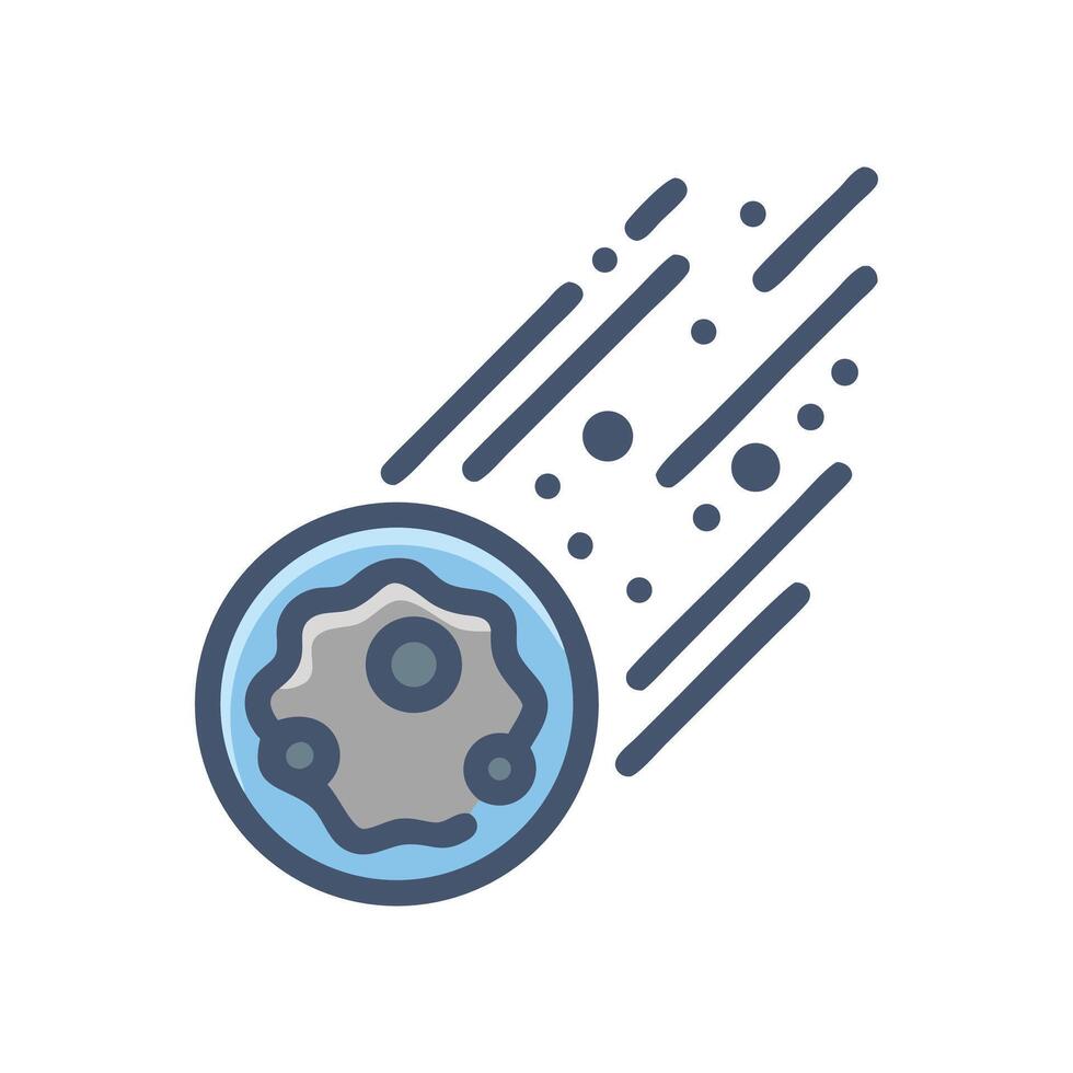 Meteor icon on black background space design element vector