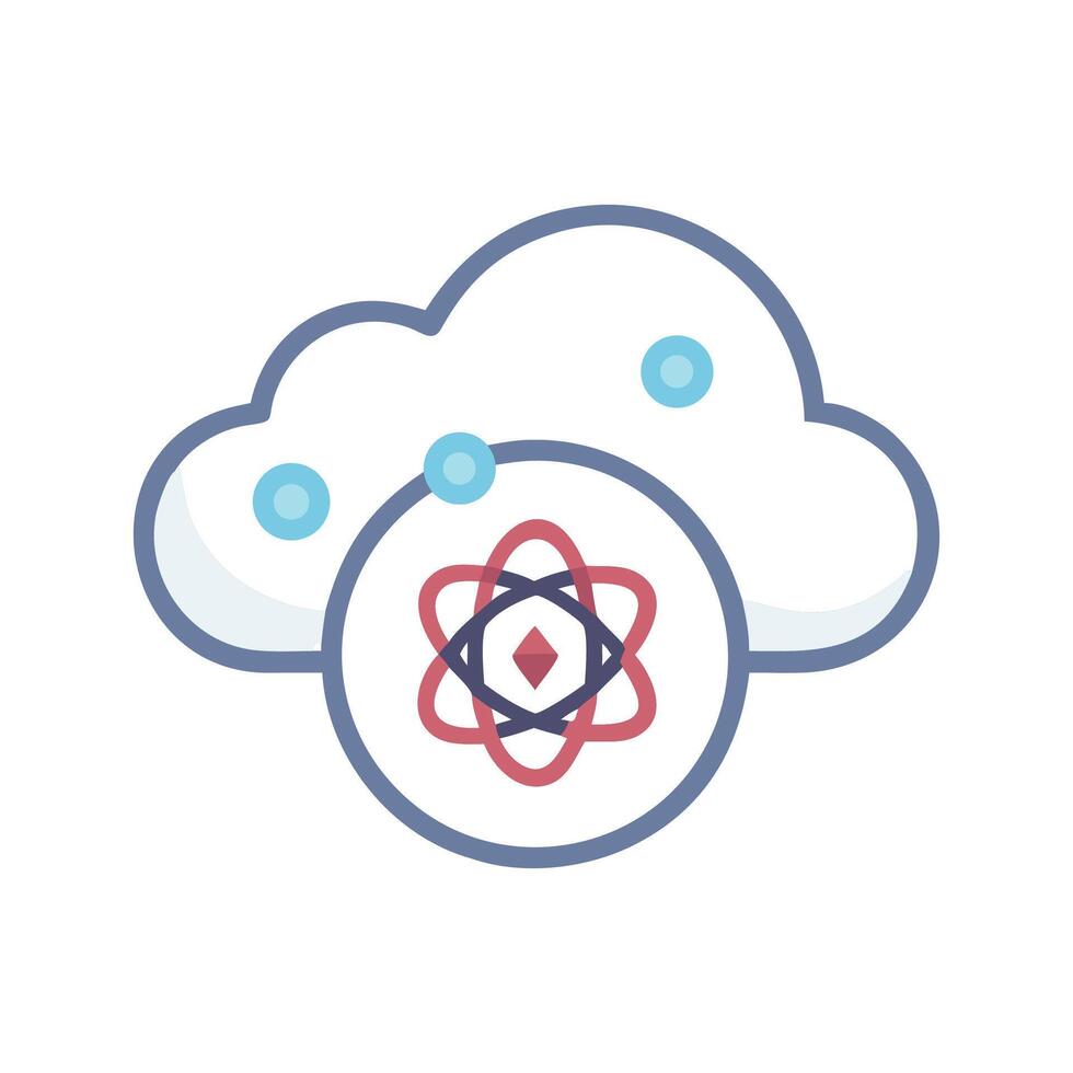 Data science cloud computing with atom illustration concept vector