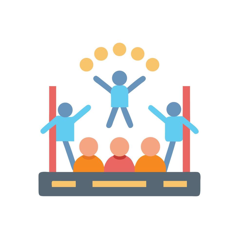Circus Juggler Performance with Audience and Spotlights Illustration vector