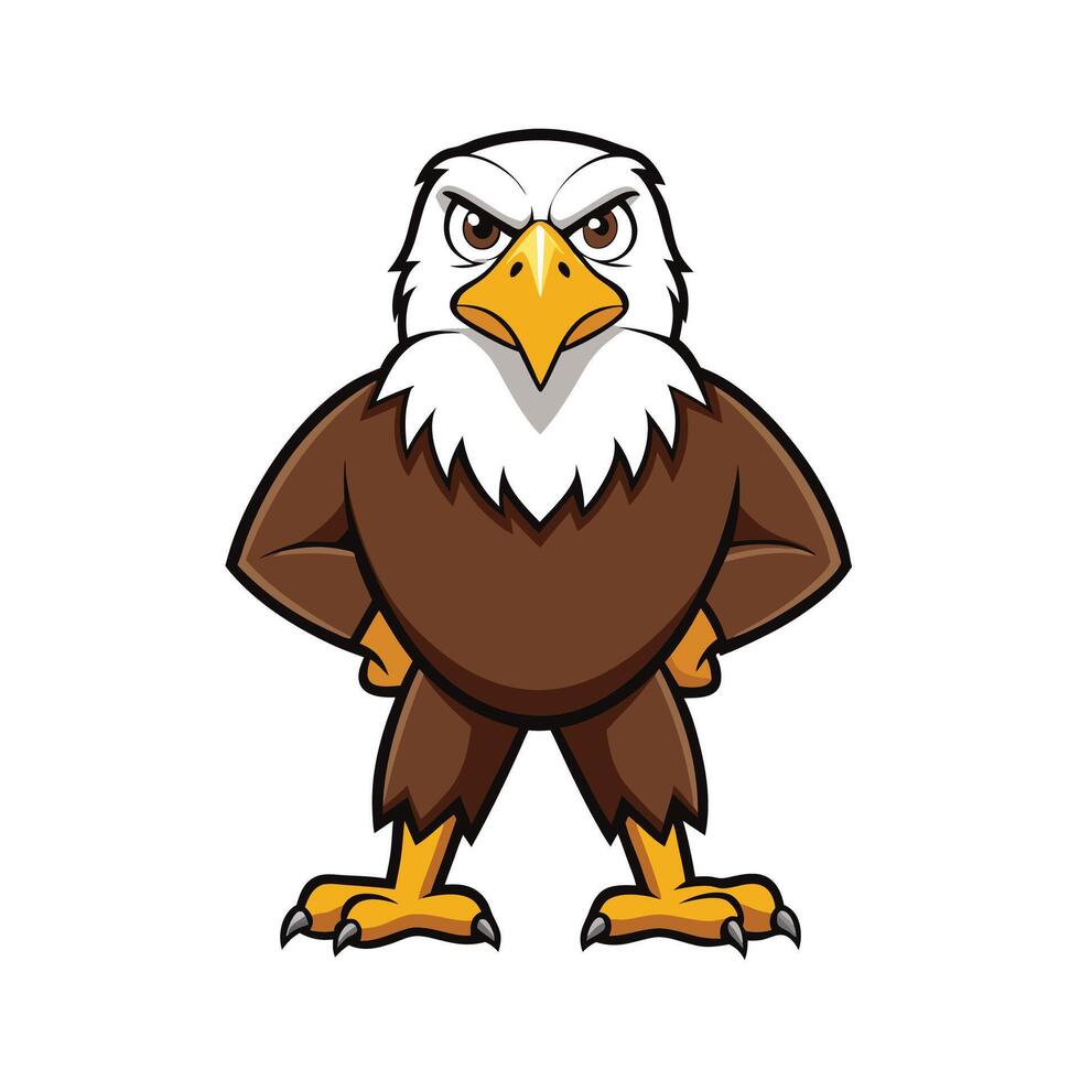 Cartoon Eagle Illustration with a Fierce Expression vector