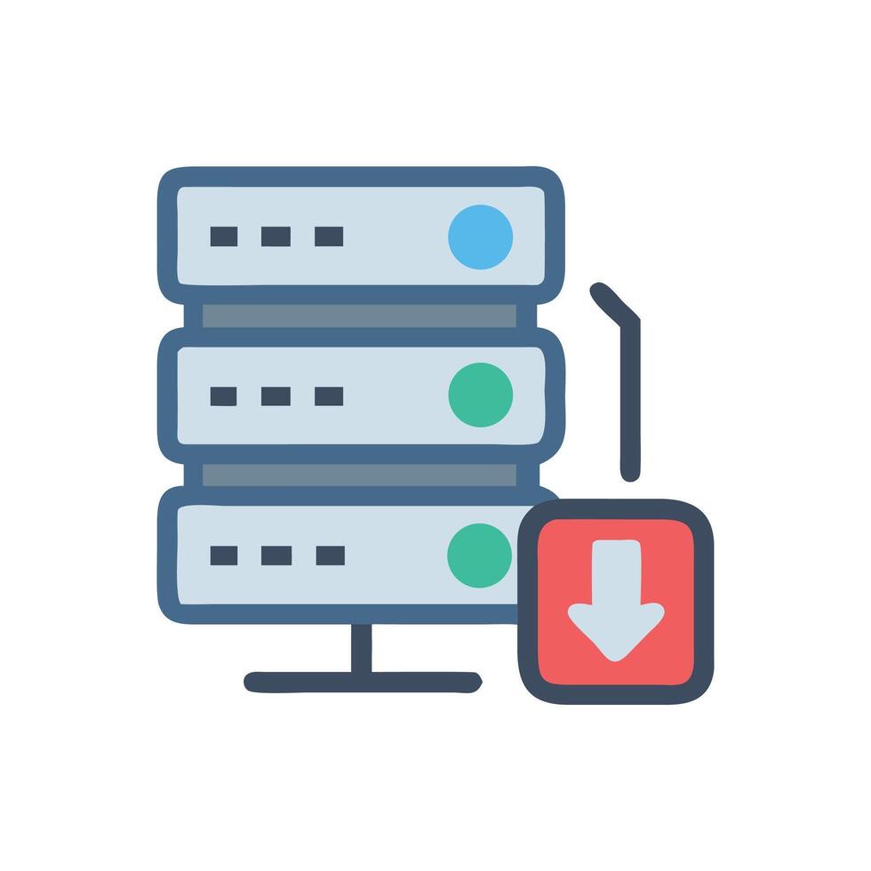 Data server download illustration icon server file access vector