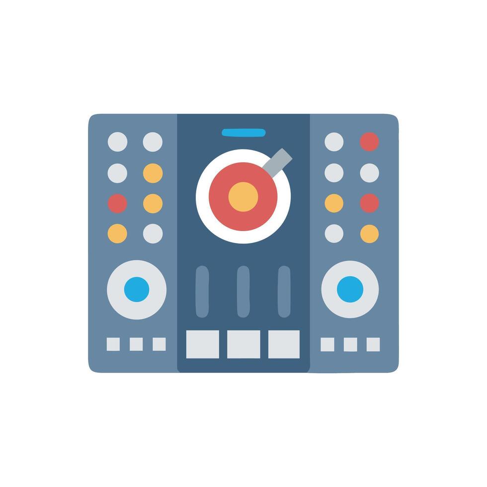 Digital flat design illustration of a professional DJ equipment vector