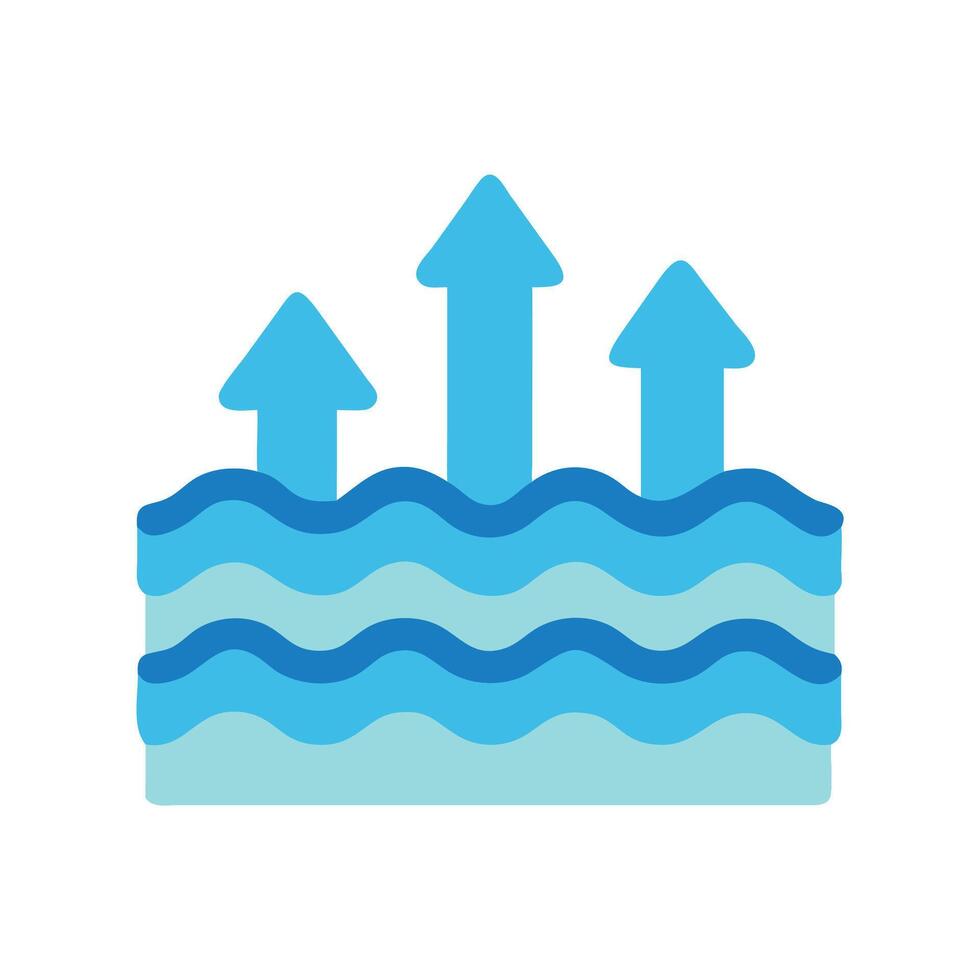 Evaporation, hydrology, climate change, and environment icon vector