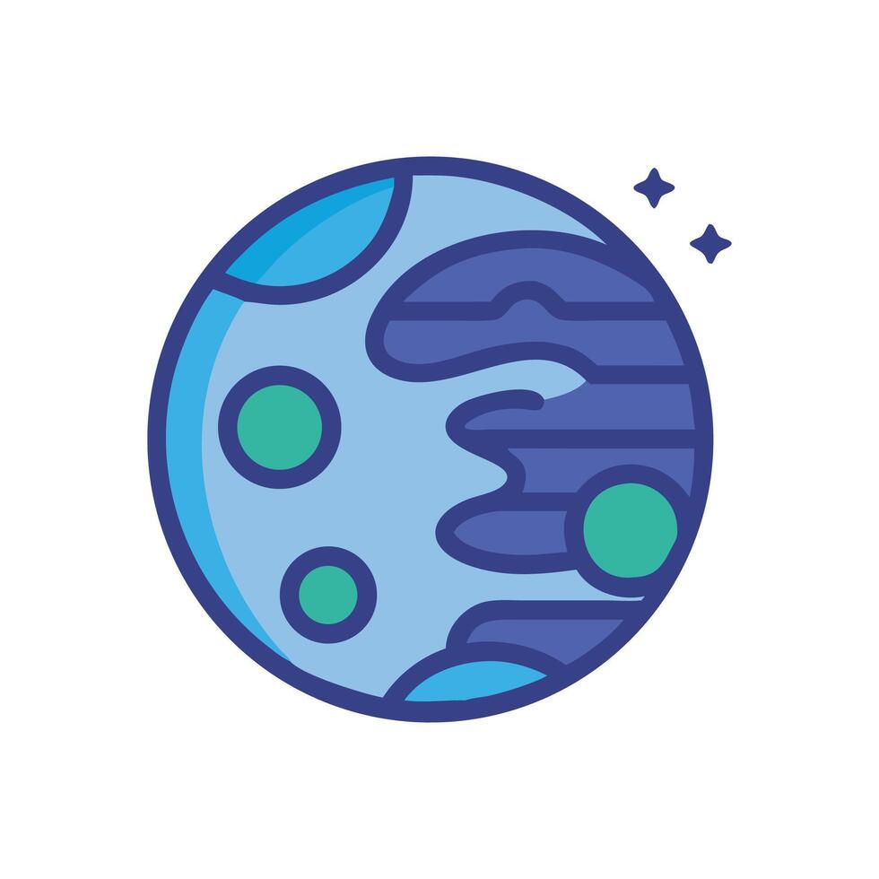 Cartoon planet in space science fiction world design vector