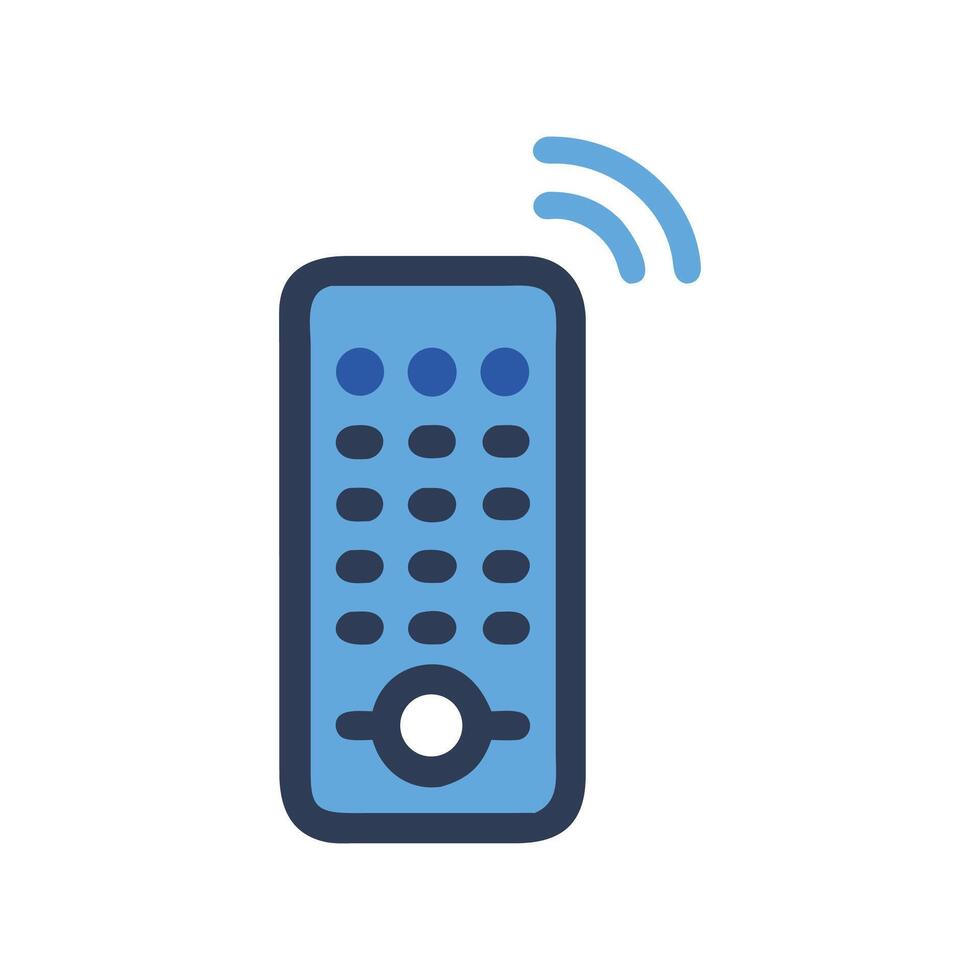 Blue Smart Remote Control Icon with Wifi Symbol vector
